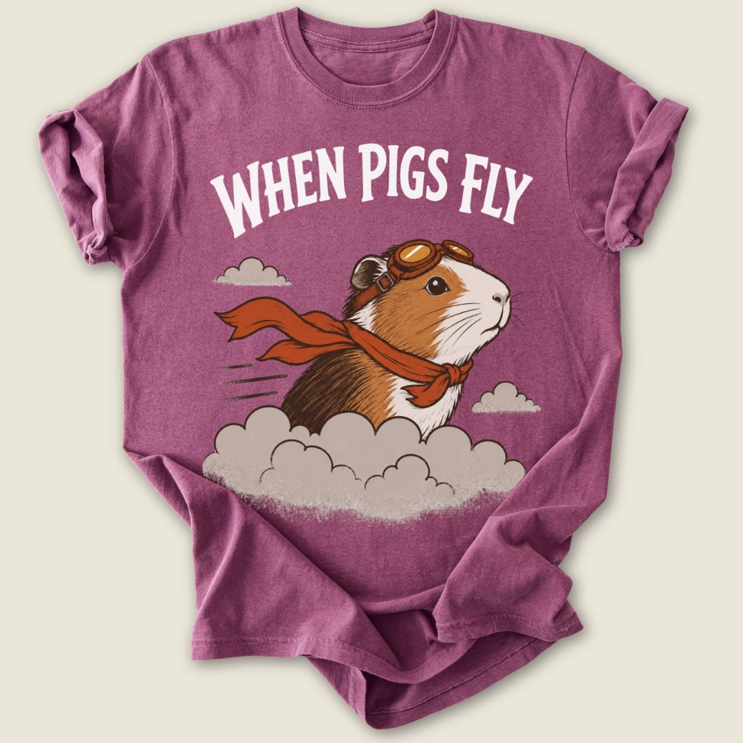 Cavy Aviator T-shirt-Tee-Berry-Guinea Pig Culture