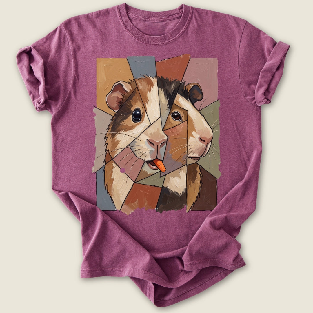 Cubist Cavy T-shirt-Tee-Berry-Guinea Pig Culture