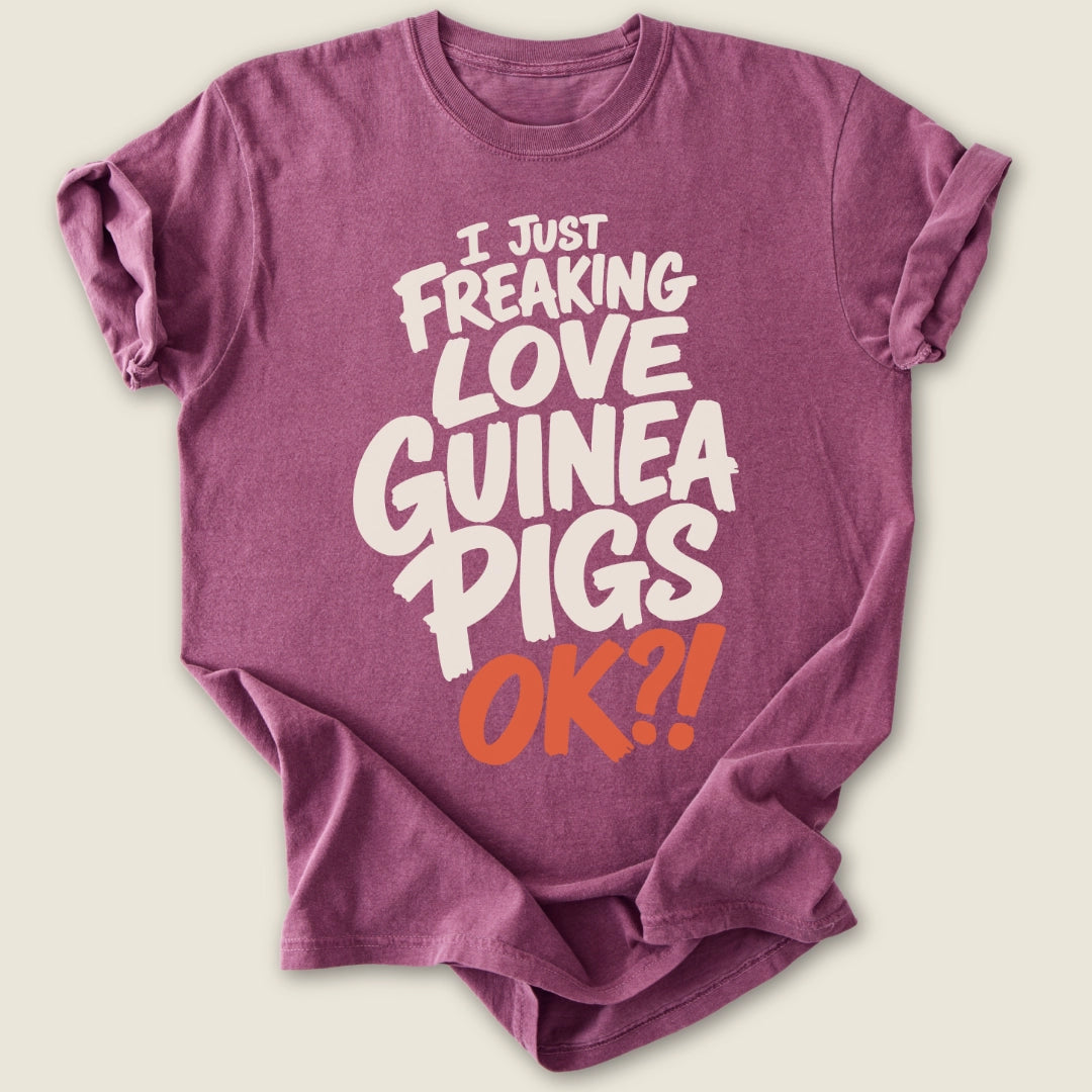 Freaking Love Guinea Pigs T-shirt-Tee-Moss-Guinea Pig Culture