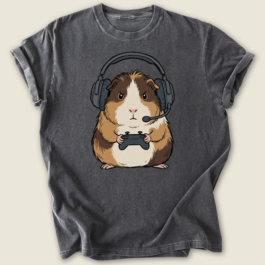 Gamer Piggy T-shirt-Tee-Pepper-Guinea Pig Culture