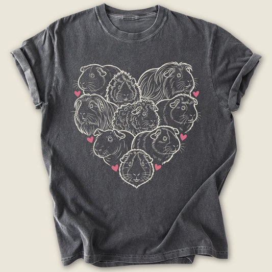 Heart Full of Wheeks T-shirt-Tee-Pepper-Guinea Pig Culture