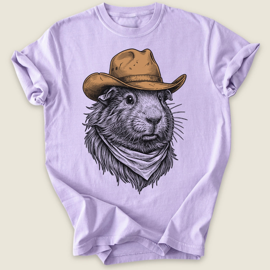 Outlaw Cavy T-shirt-Tee-Orchid-Guinea Pig Culture