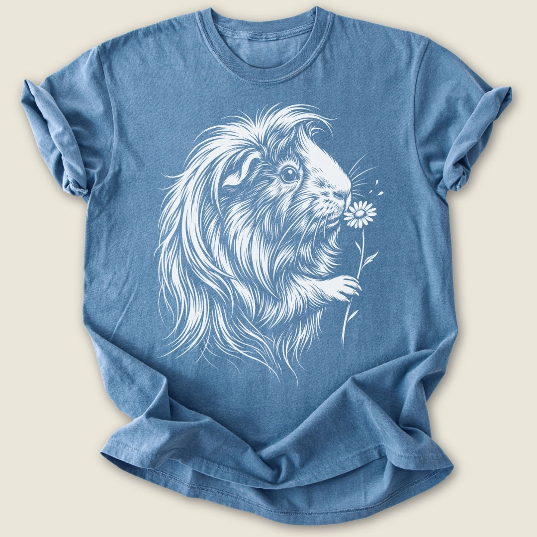 Peruvian Bloom T-shirt-Tee-Blue Jean-Guinea Pig Culture