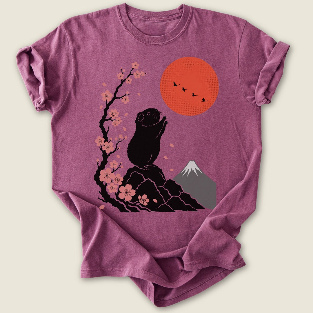 Sakura Piggy T-shirt-Tee-Berry-Guinea Pig Culture