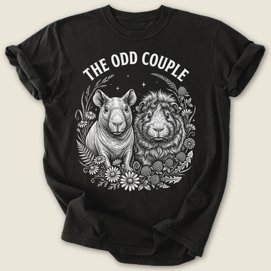 Skinny & Floof T-shirt-Tee-Black-Guinea Pig Culture