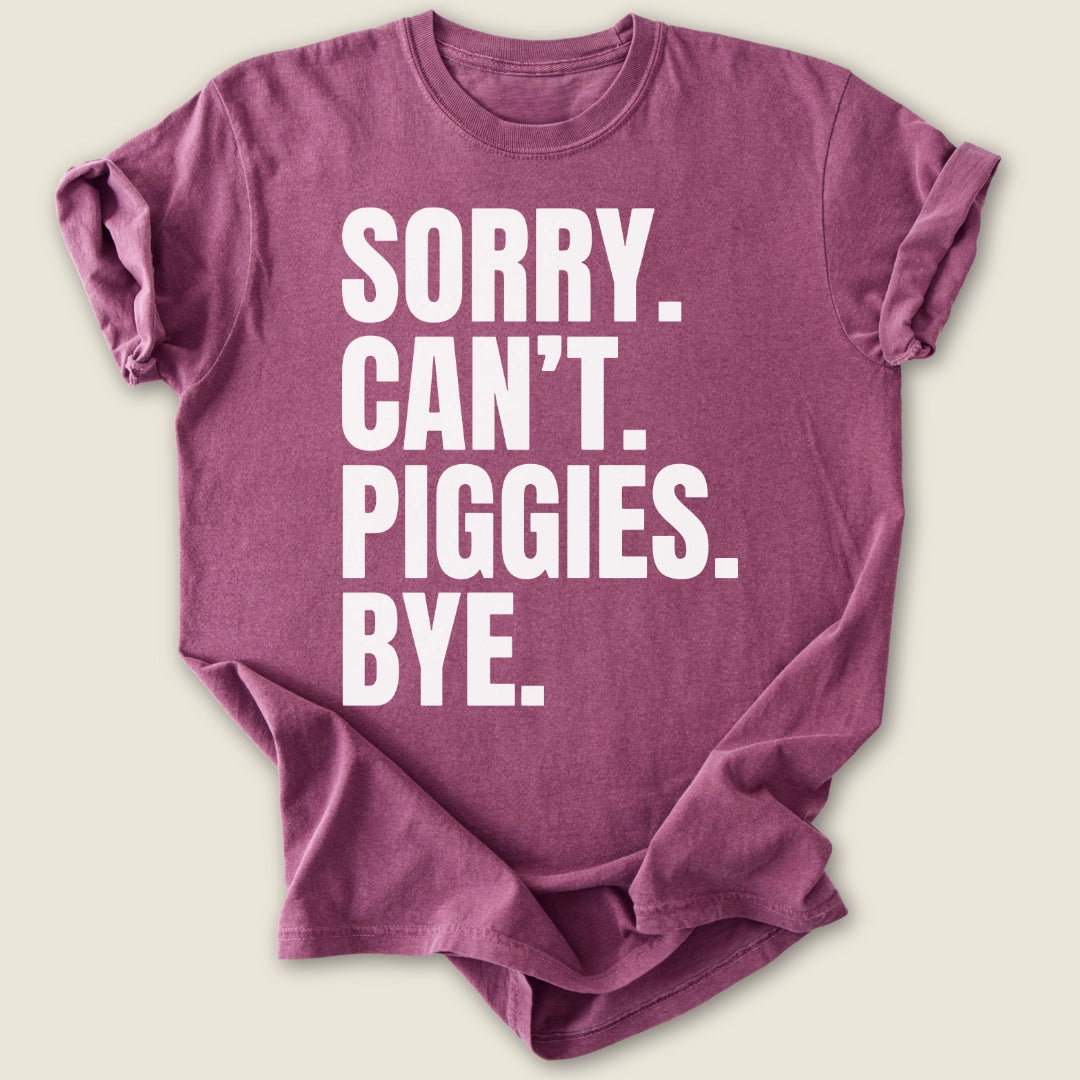 Sorry Can't Piggies Bye T-shirt-Tee-Berry-Guinea Pig Culture