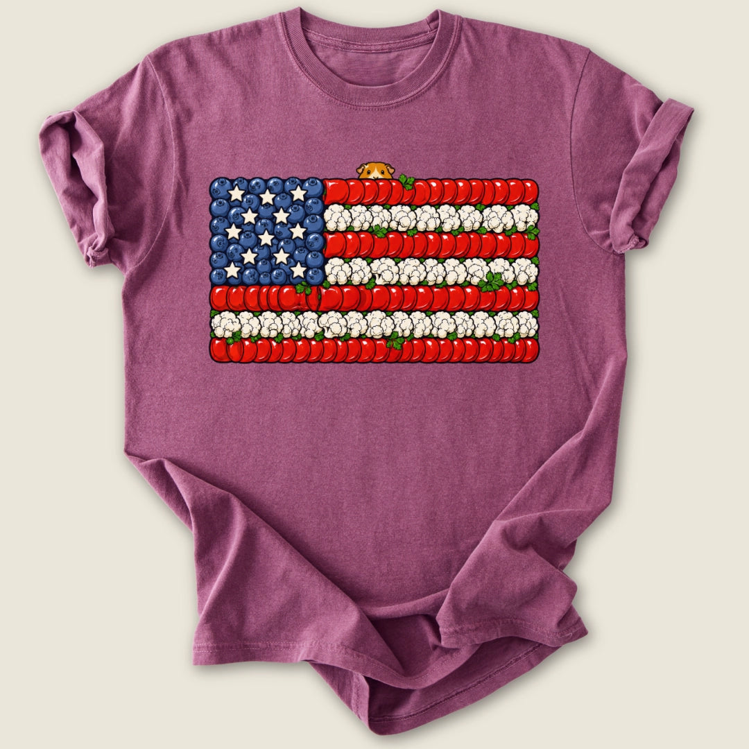 Star-Spangled Forage T-shirt-Tee-Berry-Guinea Pig Culture