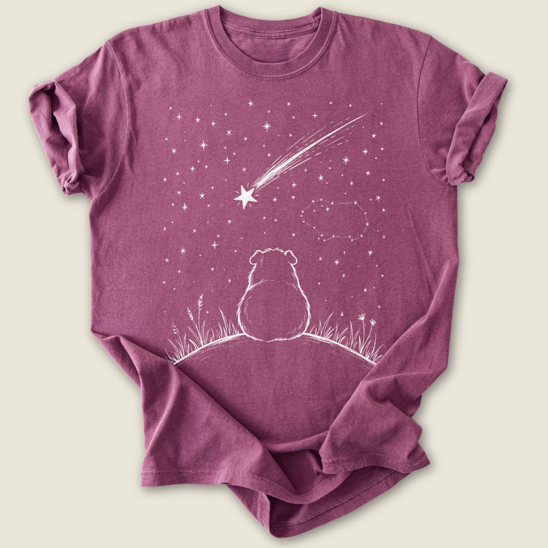 Stargazer Piggy T-shirt-Tee-Berry-Guinea Pig Culture
