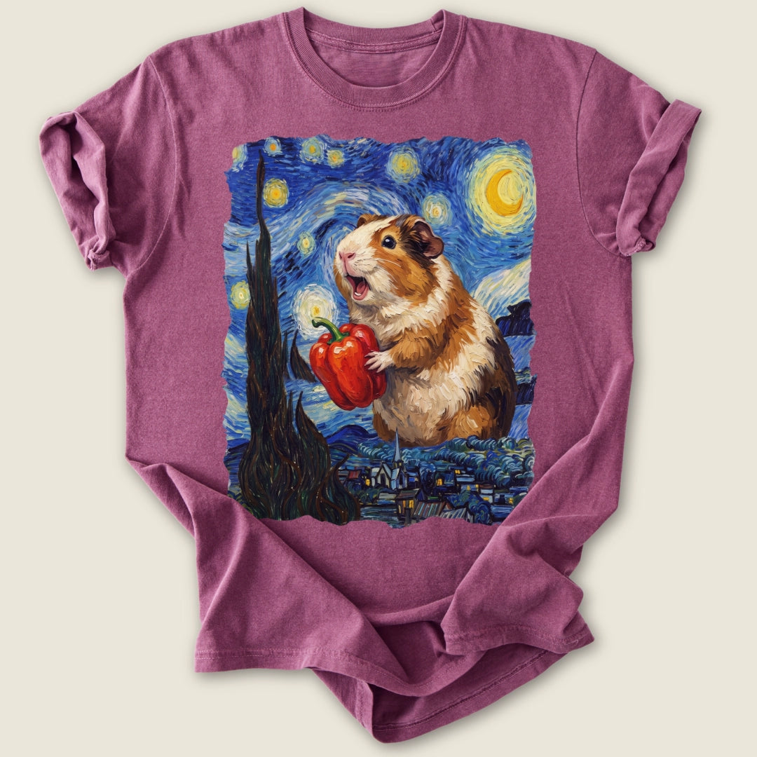 Starry Wheek Night T-shirt-Tee-Berry-Guinea Pig Culture