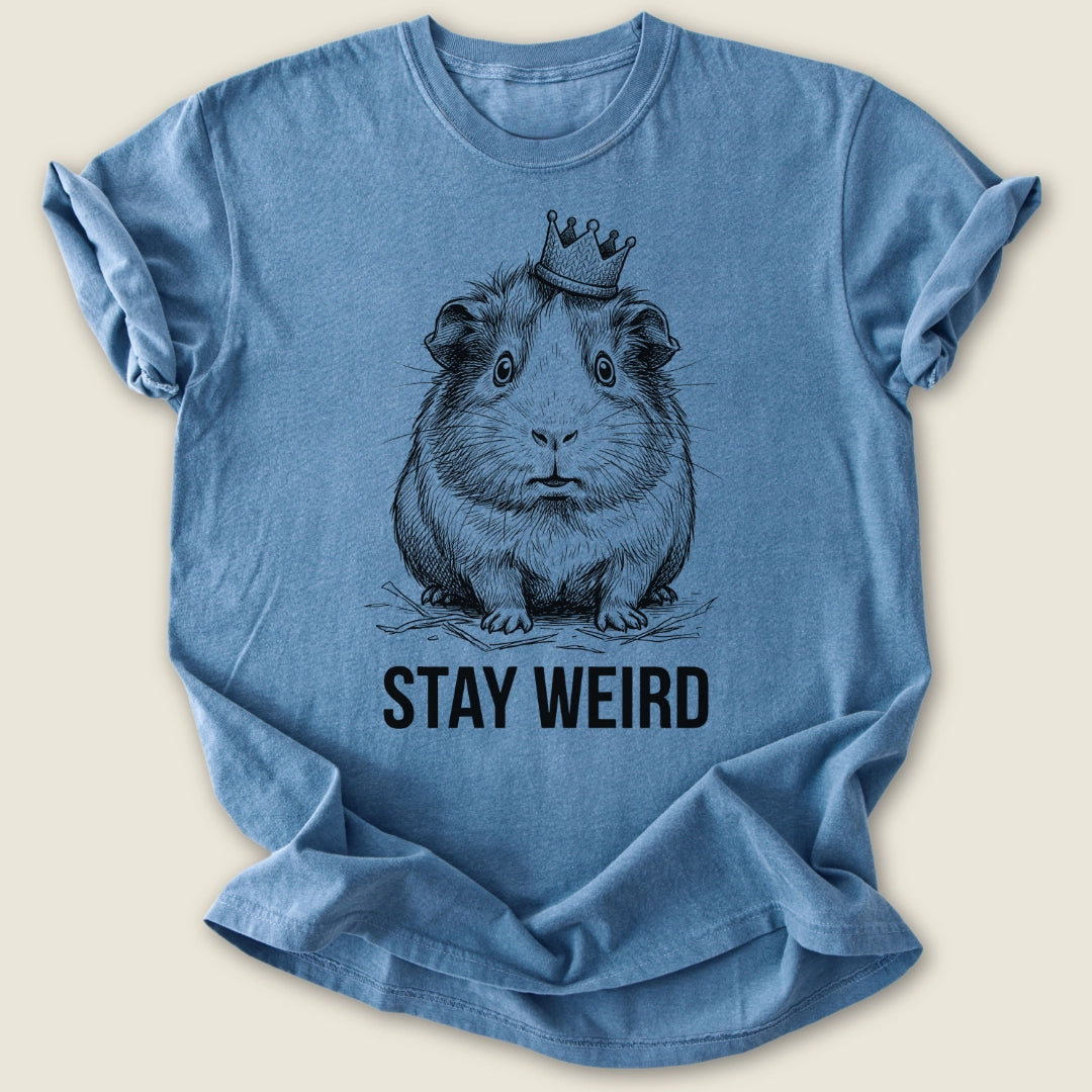Stay Weird T-shirt-Tee-Blue Jean-Guinea Pig Culture
