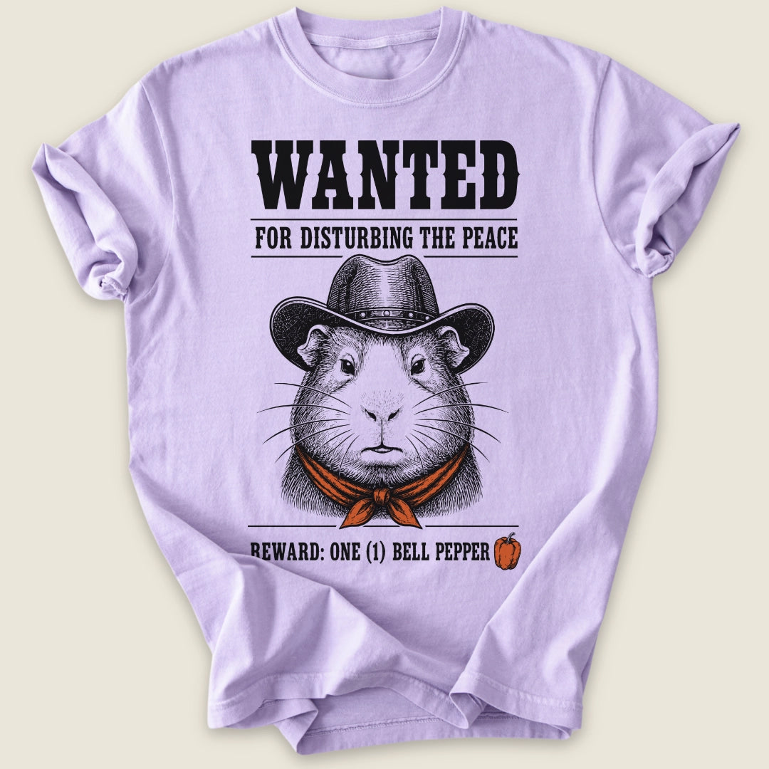 Wanted Piggy T-shirt-Tee-Orchid-Guinea Pig Culture