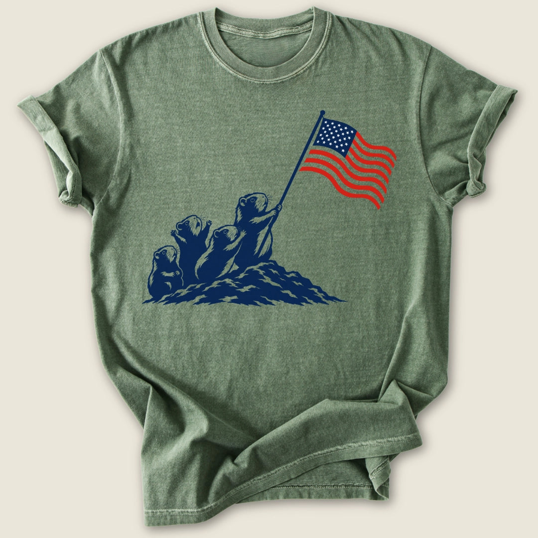 Wheek Spangled Banner T-shirt-Tee-Moss-Guinea Pig Culture