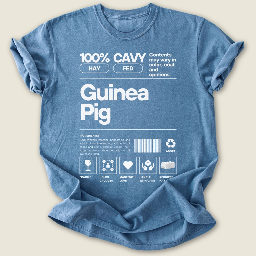 100% Guinea Pig T-shirt-Tee-Blue Jean-Guinea Pig Culture