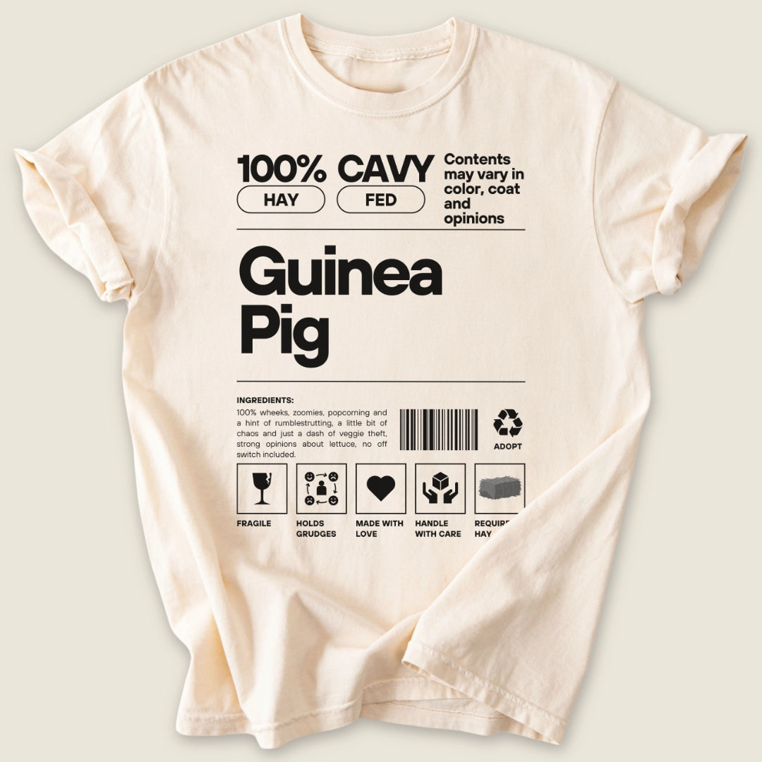 100% Guinea Pig T-shirt-Tee-Ivory-Guinea Pig Culture