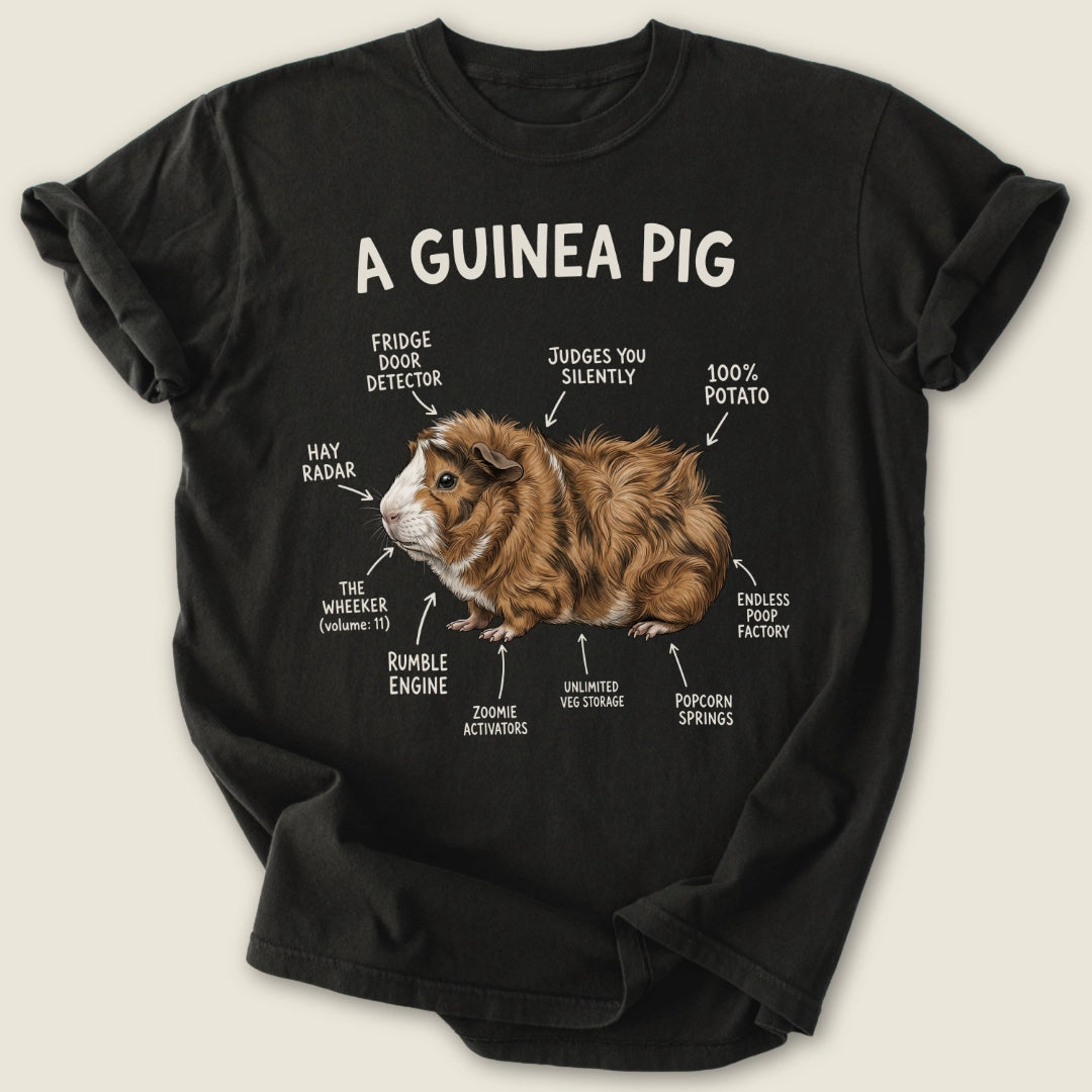 A Guinea Pig T-shirt-Tee-Black-Guinea Pig Culture