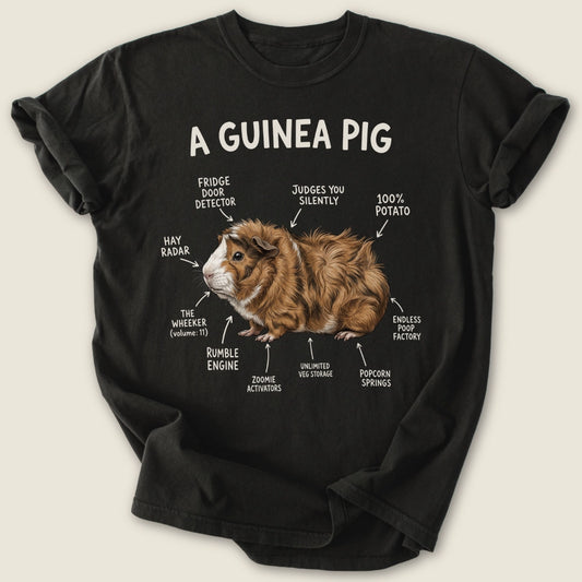 A Guinea Pig T-shirt-Tee-Black-Guinea Pig Culture