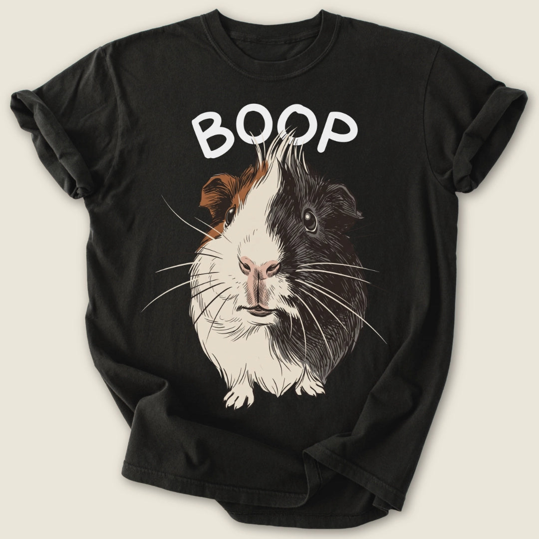 Abyssinian Boop T-shirt-Tee-Black-Guinea Pig Culture