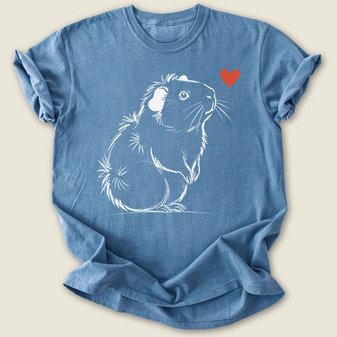 Abyssinian Guinea Ink T-shirt-Tee-Blue Jean-Guinea Pig Culture