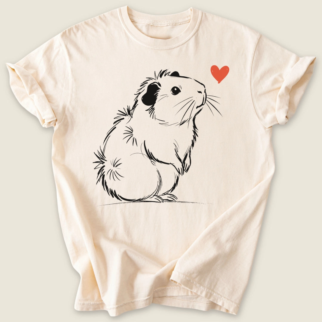 Abyssinian Guinea Ink T-shirt-Tee-Ivory-Guinea Pig Culture