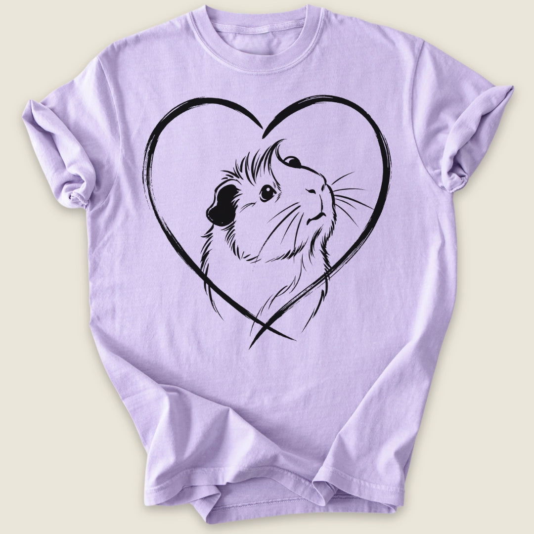 Abyssinian Heart T-shirt-Tee-Orchid-Guinea Pig Culture