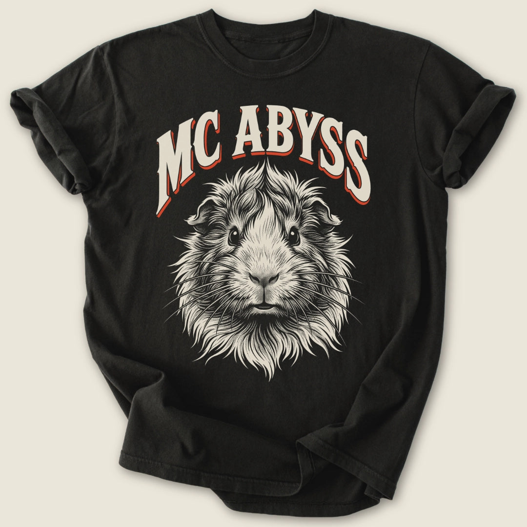 Abyssinian Rockstar T-shirt-Tee-Black-Guinea Pig Culture