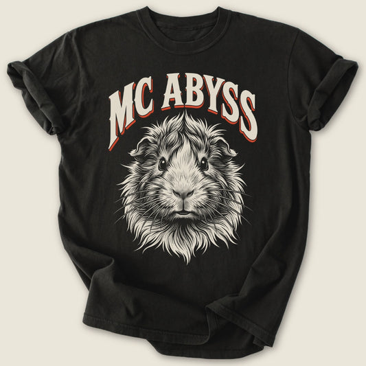 Abyssinian Rockstar T-shirt-Tee-Black-Guinea Pig Culture