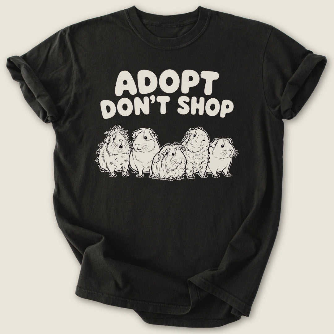 Adopt Don't Shop T-shirt-Tee-Black-Guinea Pig Culture