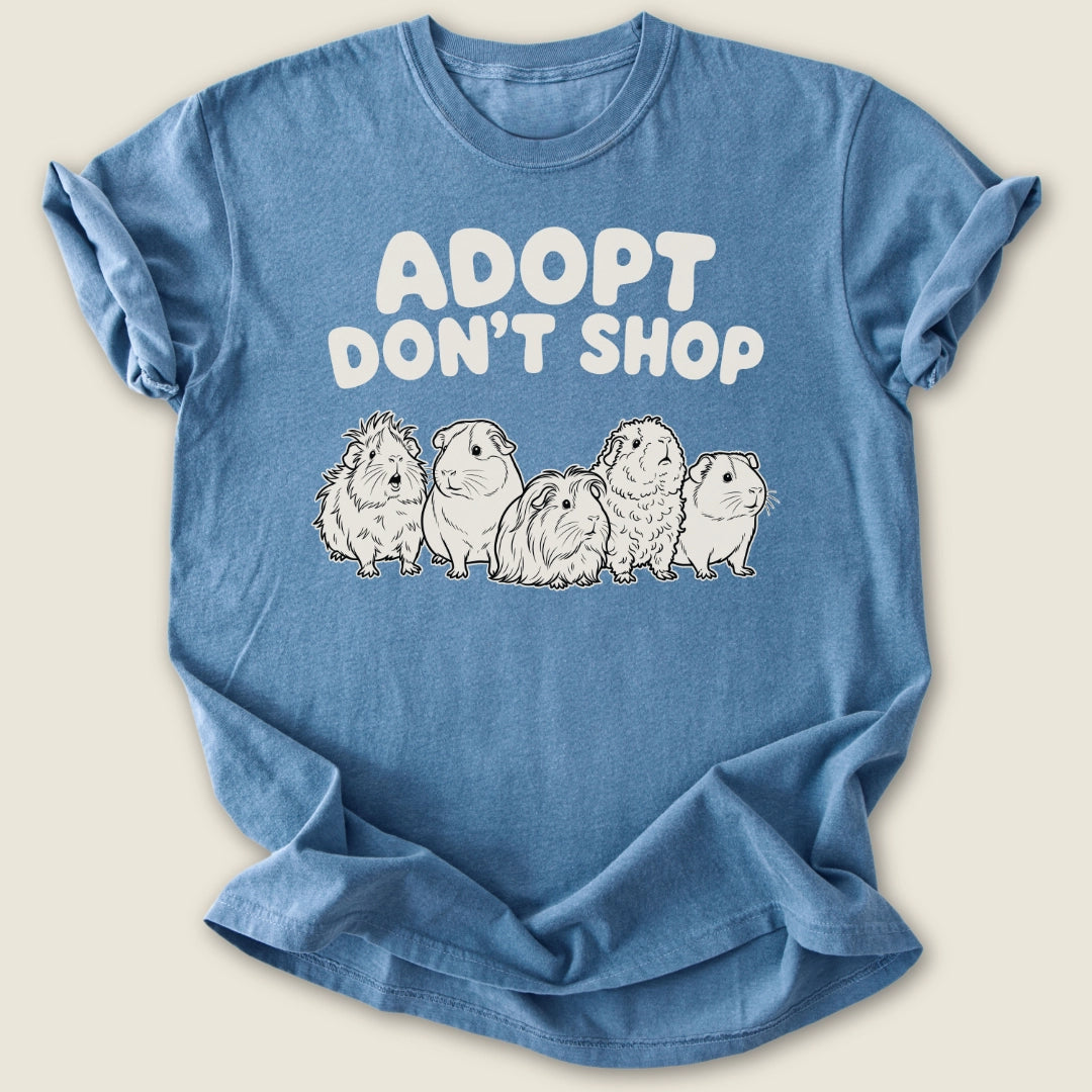Adopt Don't Shop T-shirt-Tee-Blue Jean-Guinea Pig Culture
