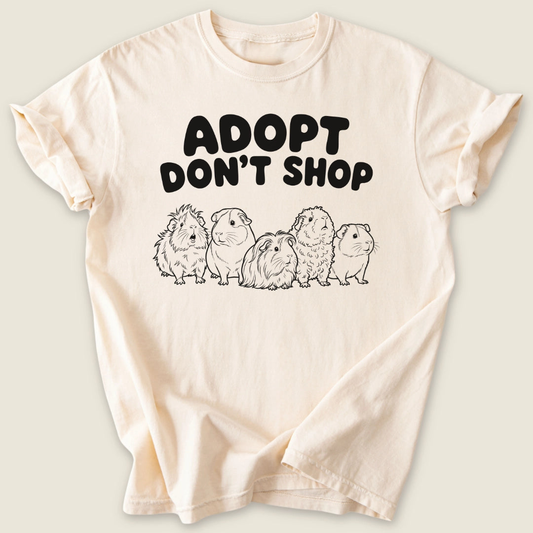 Adopt Don't Shop T-shirt-Tee-Ivory-Guinea Pig Culture