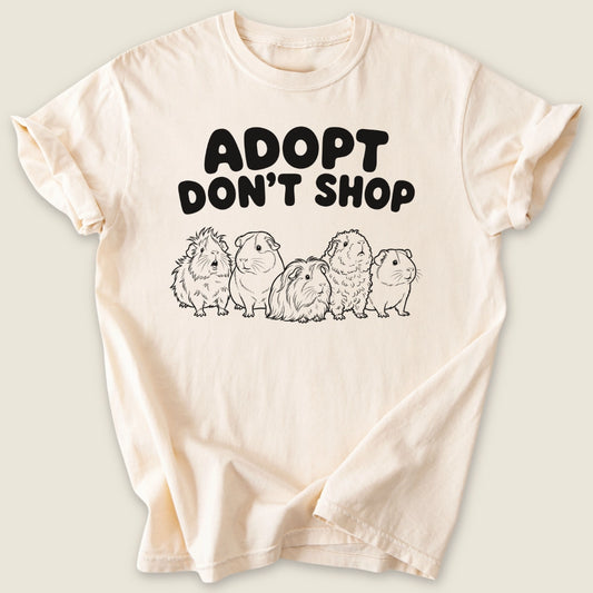Adopt Don't Shop T-shirt-Tee-Ivory-Guinea Pig Culture