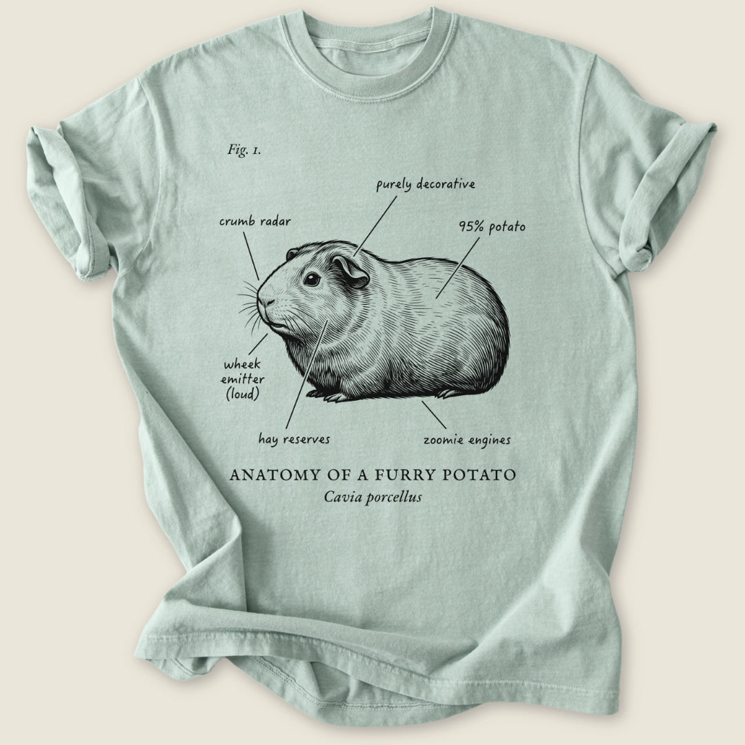 Anatomy Of A Furry Potato T-shirt-Tee-Bay-Guinea Pig Culture