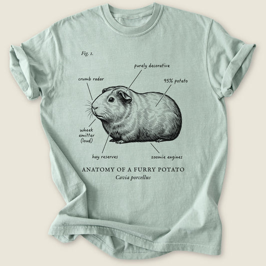 Anatomy Of A Furry Potato T-shirt-Tee-Bay-Guinea Pig Culture