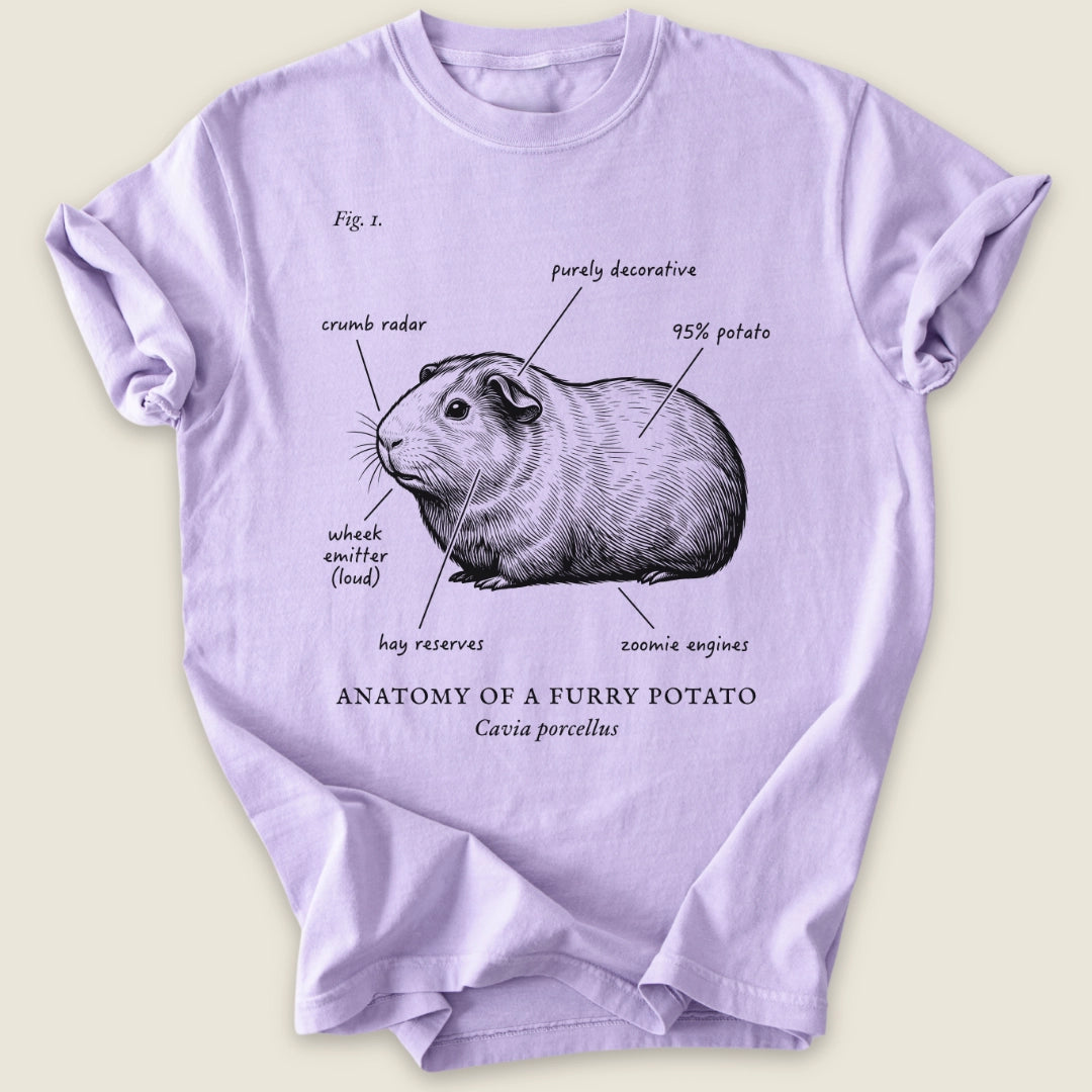 Anatomy Of A Furry Potato T-shirt-Tee-Orchid-Guinea Pig Culture