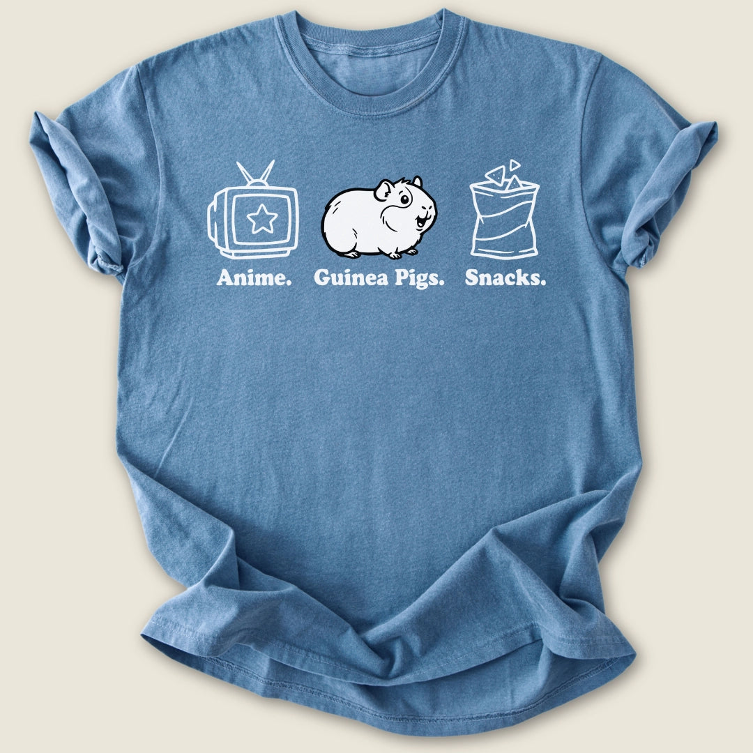 Anime. Guinea Pigs. Snacks. T-shirt-Tee-Blue Jean-Guinea Pig Culture