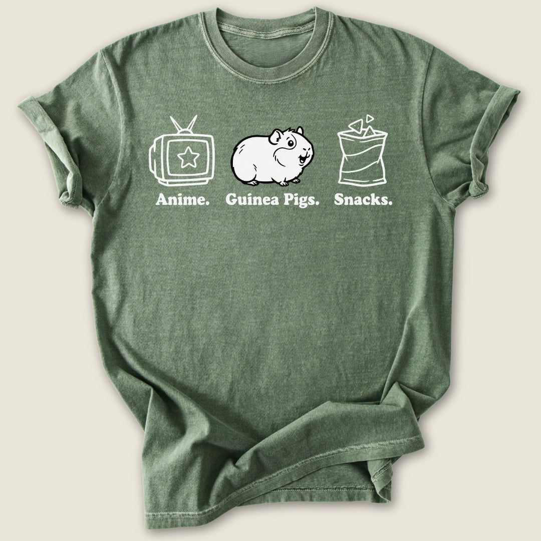 Anime. Guinea Pigs. Snacks. T-shirt-Tee-Moss-Guinea Pig Culture