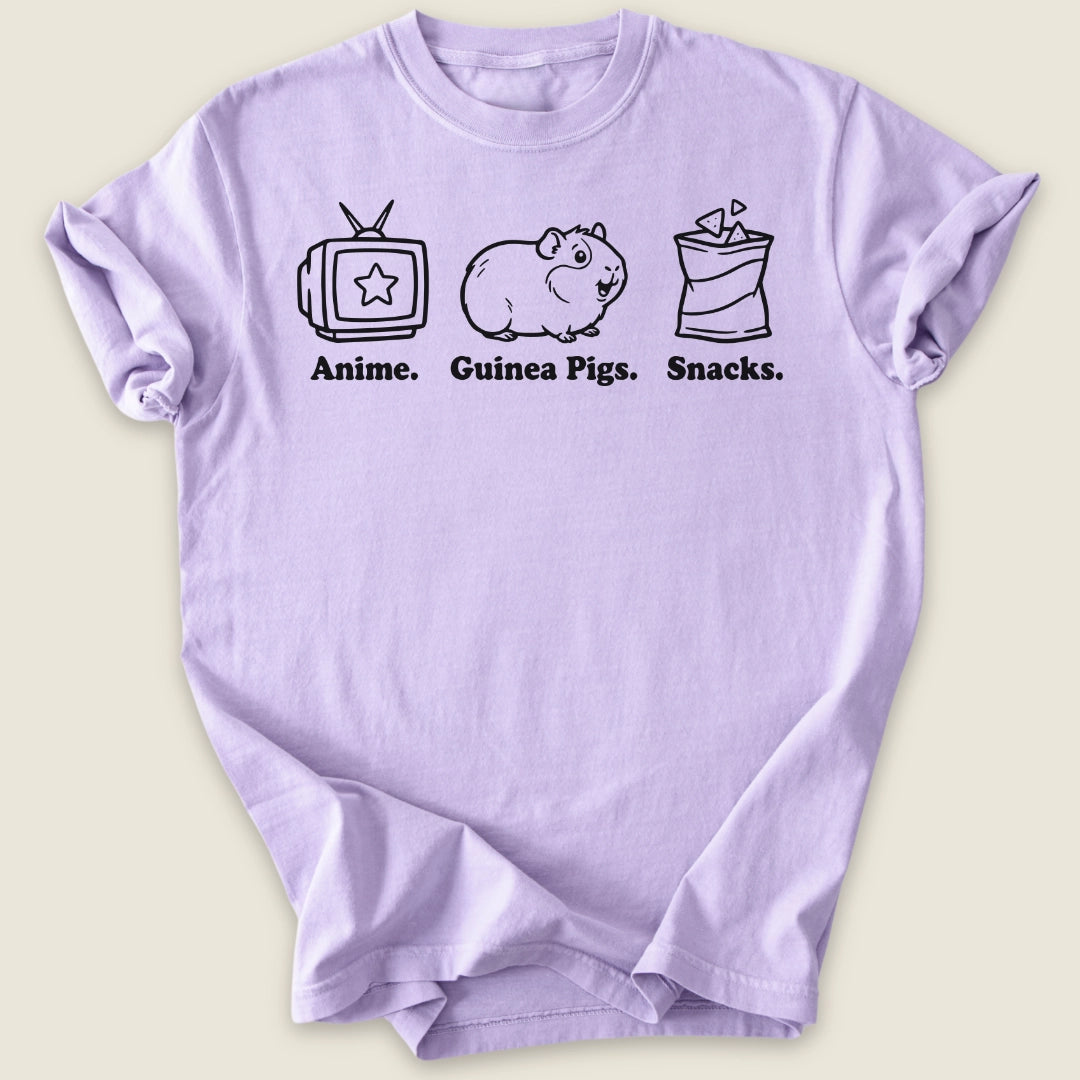 Anime. Guinea Pigs. Snacks. T-shirt-Tee-Orchid-Guinea Pig Culture