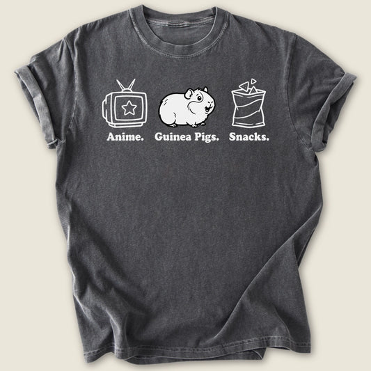 Anime. Guinea Pigs. Snacks. T-shirt-Tee-Pepper-Guinea Pig Culture
