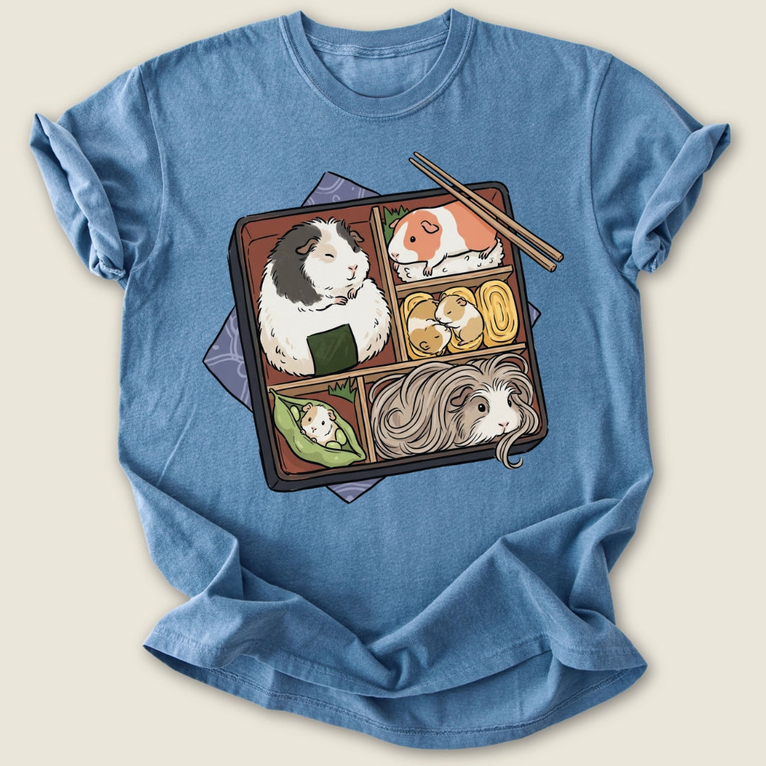 Bento Piggies T-shirt-Tee-Blue Jean-Guinea Pig Culture