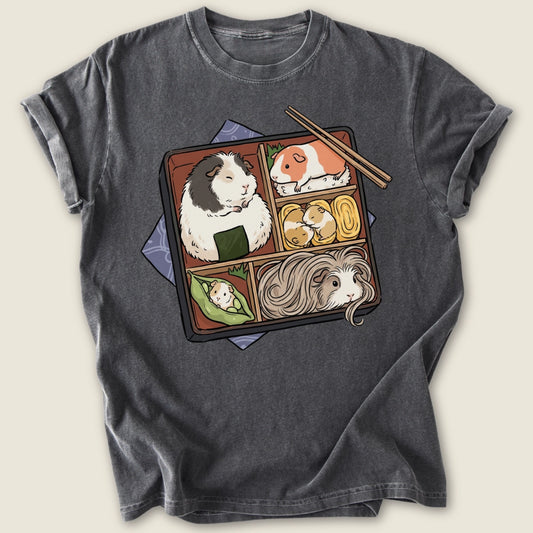 Bento Piggies T-shirt-Tee-Pepper-Guinea Pig Culture