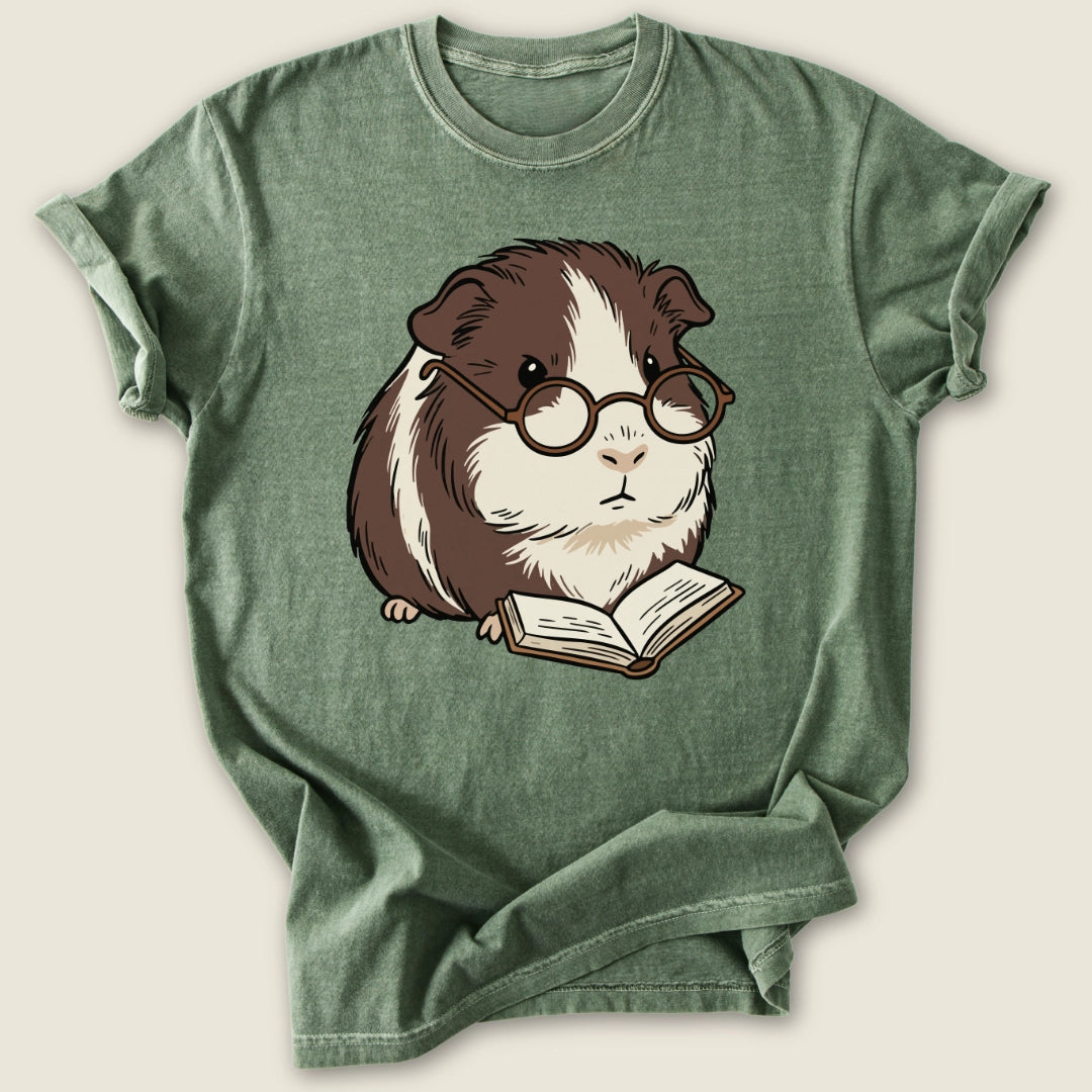 Bookish Pig T-shirt-Tee-Moss-Guinea Pig Culture