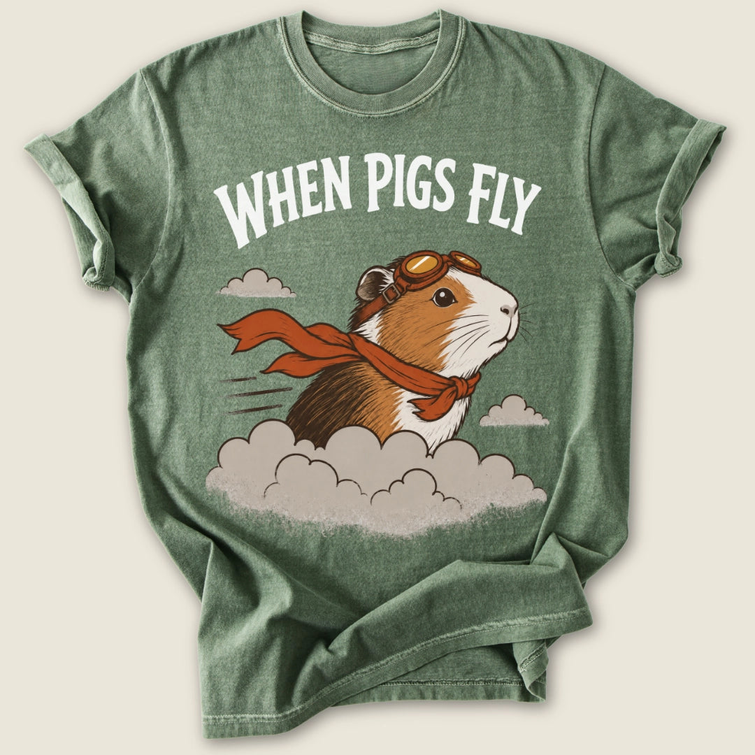 Cavy Aviator T-shirt-Tee-Moss-Guinea Pig Culture