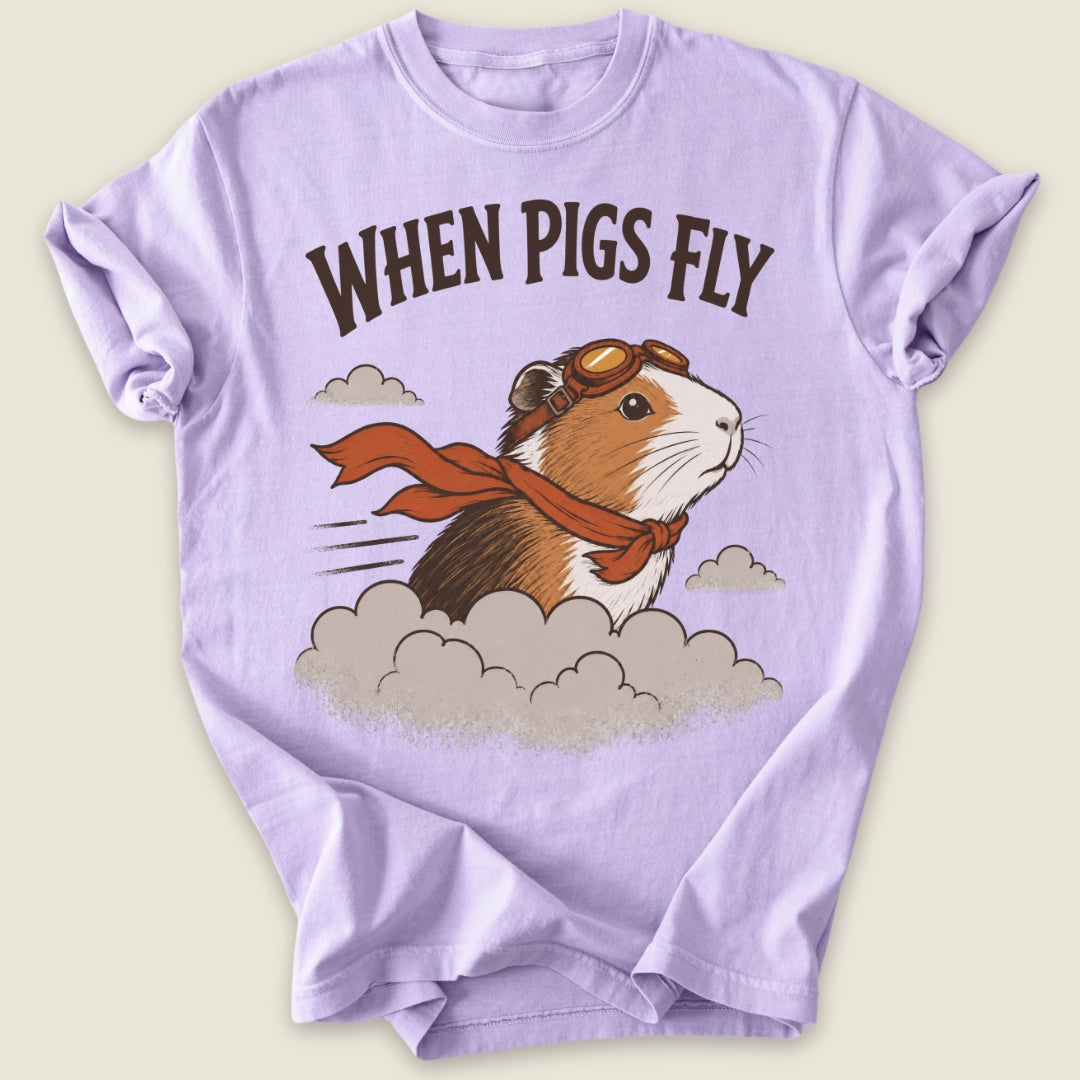 Cavy Aviator T-shirt-Tee-Orchid-Guinea Pig Culture