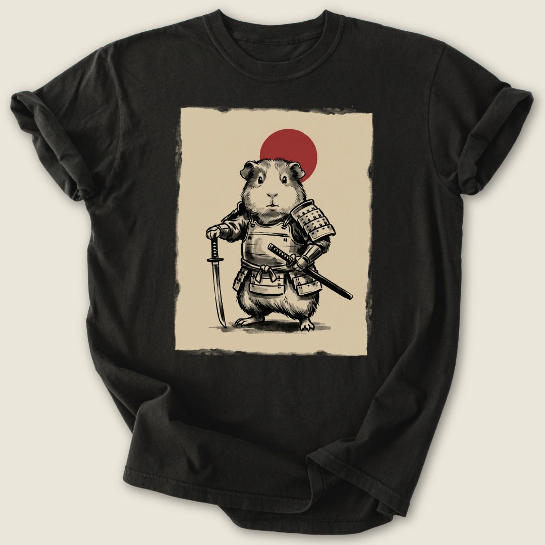 Cavy Warrior T-shirt-Tee-Black-Guinea Pig Culture