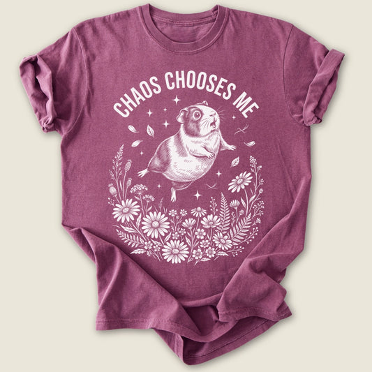Chaos Chooses Me T-shirt-Tee-Berry-Guinea Pig Culture