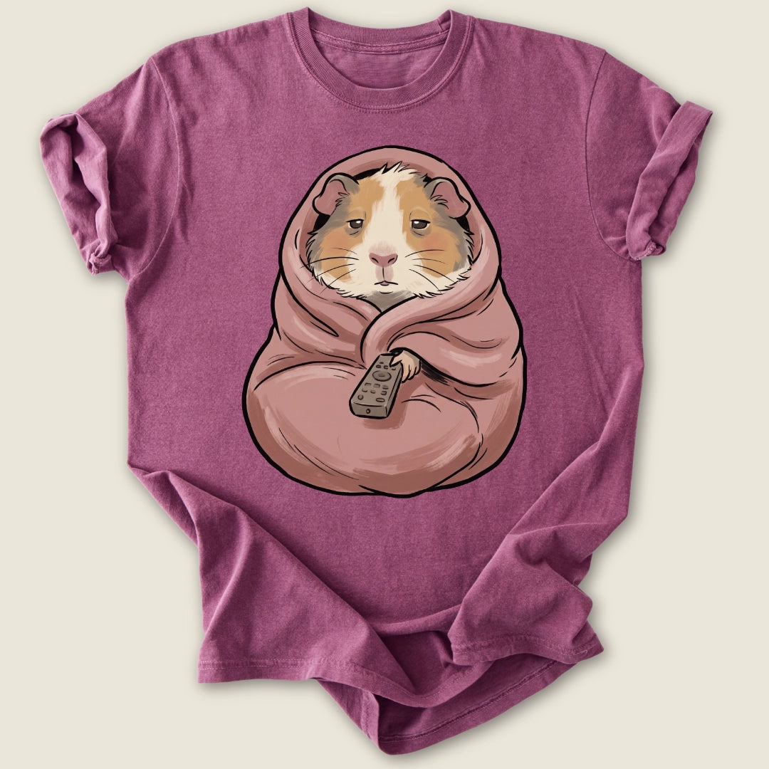 Couch Potato Cavy T-shirt-Tee-Berry-Guinea Pig Culture