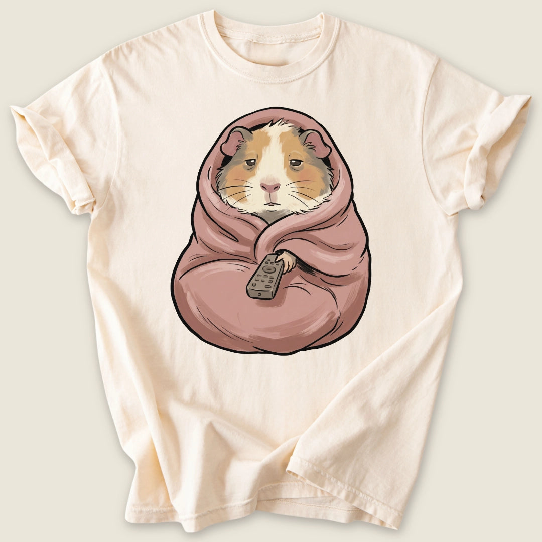 Couch Potato Cavy T-shirt-Tee-Ivory-Guinea Pig Culture