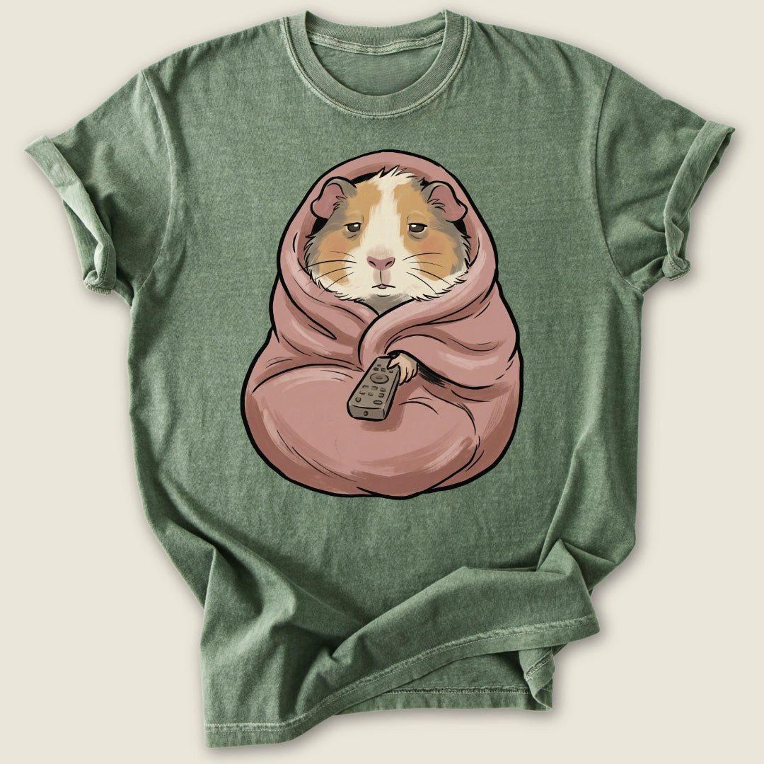 Couch Potato Cavy T-shirt-Tee-Moss-Guinea Pig Culture
