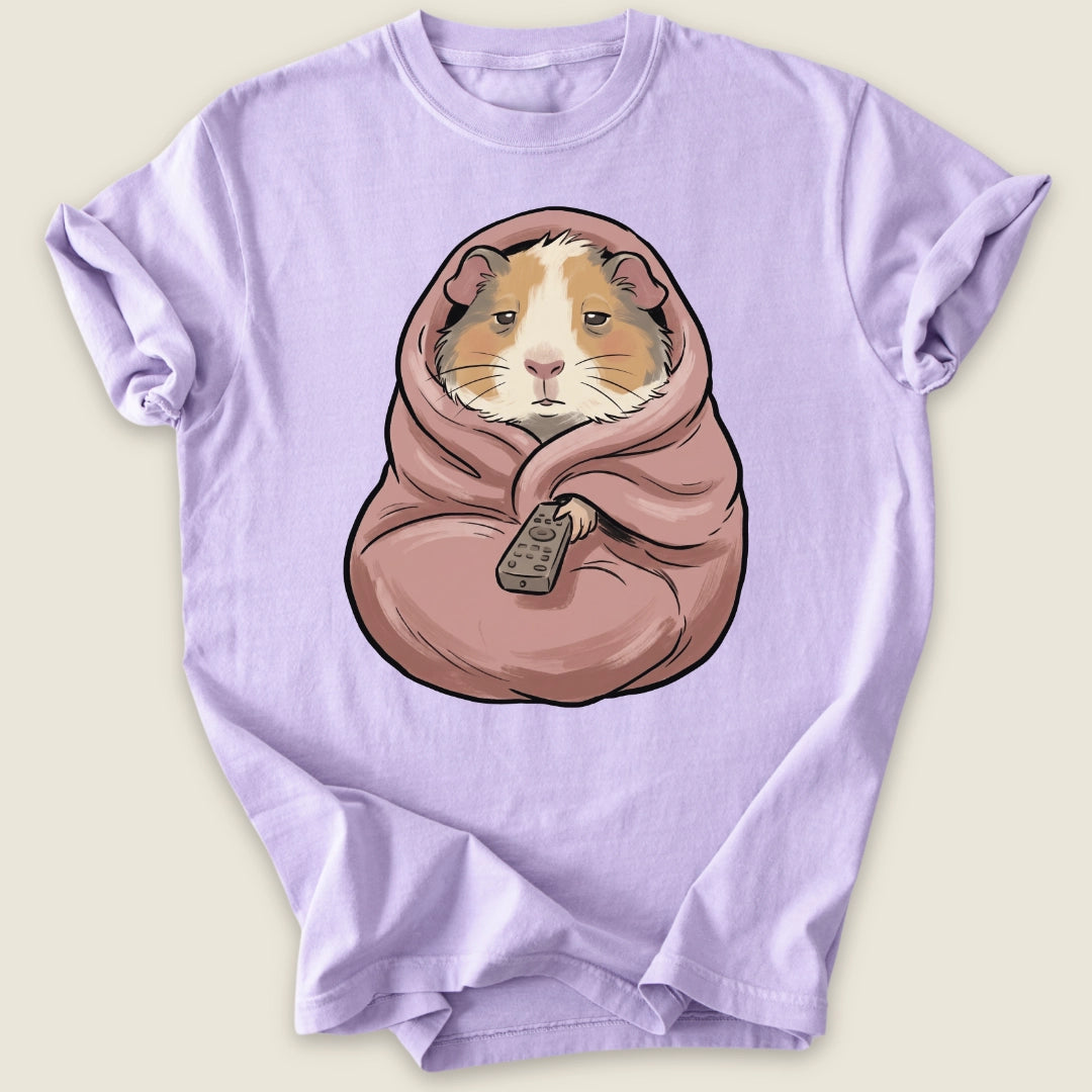 Couch Potato Cavy T-shirt-Tee-Orchid-Guinea Pig Culture