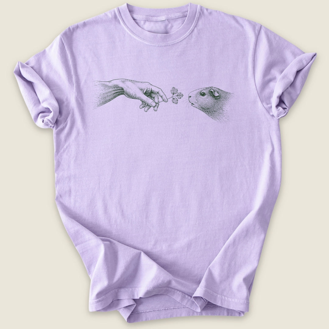 Creation of Cavy T-shirt-Tee-Orchid-Guinea Pig Culture