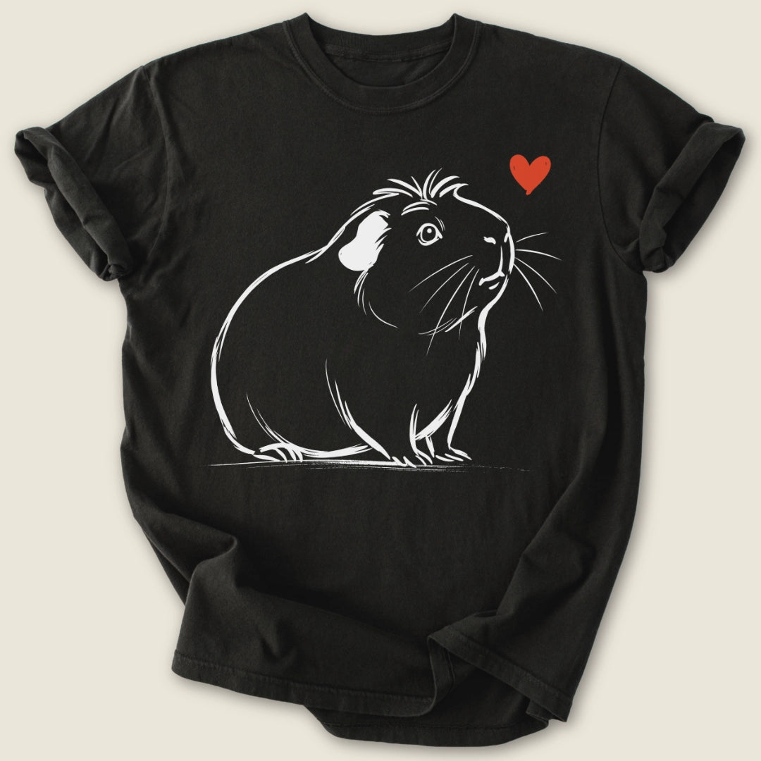 Crested Guinea Ink T-shirt-Tee-Black-Guinea Pig Culture